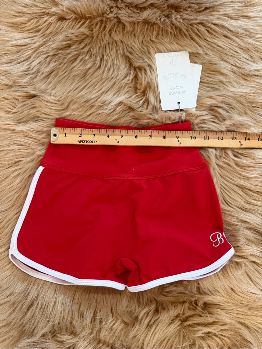 Bombshell Sportswear Red Power Line Shorts NWT Sz Small - Picture 3 of 8